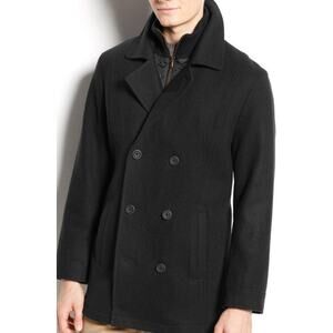 American Rag Double Breasted Pea Coat Mens X-Large Black Wool Blend